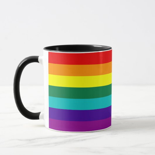 7 Streifen Rainbow Gay Pride Flag Tasse (Links)