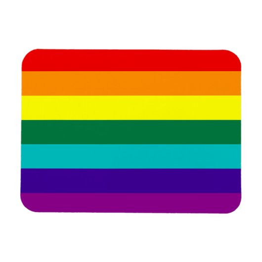 7 Streifen Rainbow Gay Pride Premium Magnet (Horizontal)