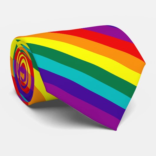 7 Streifen Regenbogen Krawatte (Gerollt)