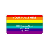 7 Streifen Regenbogen-Stolz Adressaufkleber (Vorne)