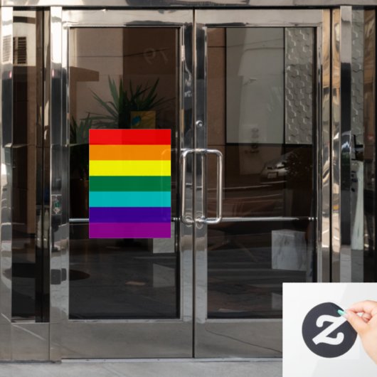 7 Streifen Regenbogen-Stolz Fensteraufkleber (Büro Tür)