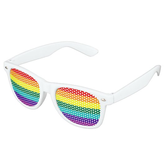 7 Streifen Regenbogen-Stolz Partybrille (Schrägansicht)