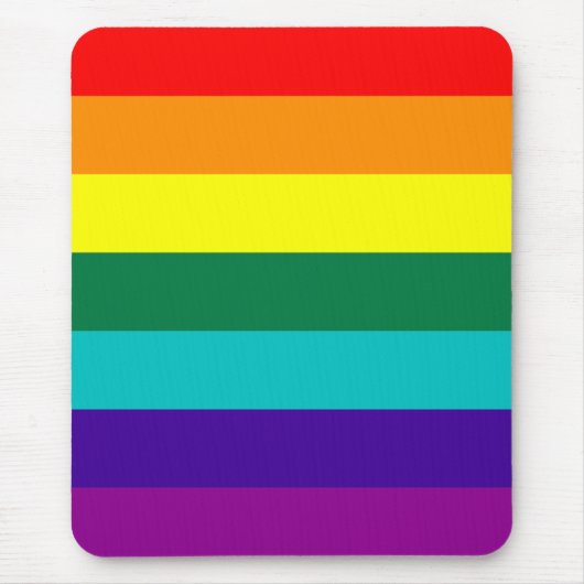 7-Streifen-Regenbogenfarbenflagge Mousepad (Vorne)