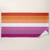 7 Stripe Lesbian Sunset Pride Flag Strandtuch (Vorderseite)