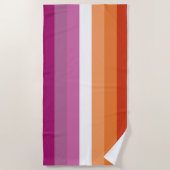 7 Stripe Lesbian Sunset Pride Flag Strandtuch (Vorderseite)