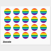 7-Stripe Rainbow Pride Flag  Runder Aufkleber (Blatt)