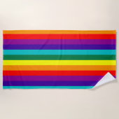 7-Stripe Rainbow Pride Flag  Strandtuch (Vorderseite)