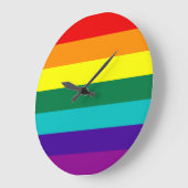 7 Stripes Rainbow Gay Pride Flag Große Wanduhr (Winkel)