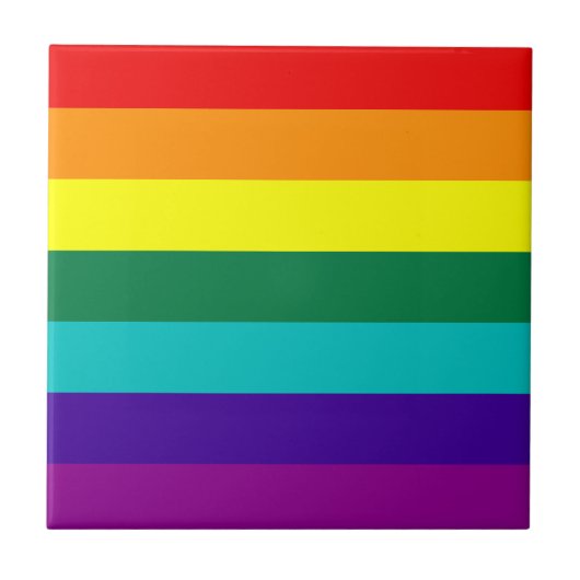 7 Stripes Rainbow Gay Pride Flag Tile Fliese (Vorderseite)