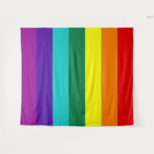 7 Stripes Rainbow Pride Flag Wandteppich (Vorderseite (Horizontal))