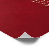 7 Tabelle Crimson Red & Gold Wedding Seekarte Poster (Ecke)