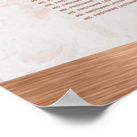 7 Tabelle Kupfer Sitzkarte Hochzeitsmetall aus Mar Poster (Ecke)