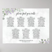 7 Tabelle Lavendel Eukalyptus Hochzeitstabelle Poster (Vorne)