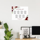 7 Tabelle Rose Rot und Blüte Sitzdiagramm Poster (Heimbüro)