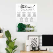 7 Tabelle Smaragdgrüne Rose Hochzeitskarte Poster (Heimbüro)