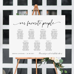 7 Tabellen Unsere Lieblings-Sitzplan Poster