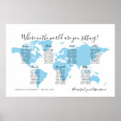 7 Tabellen Zielorte World Map Seating Chart Poster (Vorne)