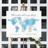 7 Tabellen Zielorte World Map Seating Chart Poster