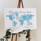 7 Tabellen Zielorte World Map Seating Chart Poster