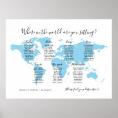7 Tabellen Zielorte World Map Seating Chart Poster (Vorne)