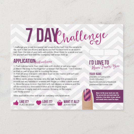 7 Tage Challenge Beispielkarten Postkarten (Vorderseite)