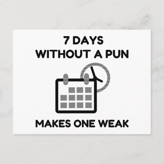 7 Tage ohne einen Witz Postkarte (Vorderseite)