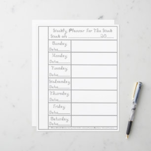 7 Tage Silver Fabric Schriftart Weekly Planner Sta