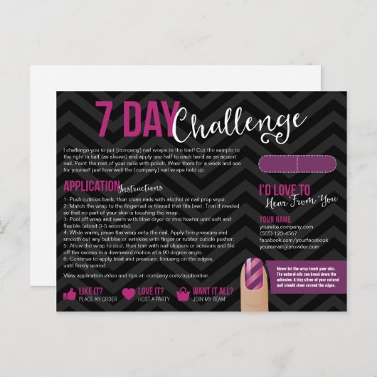 7 Tagherausforderungs-Beispielkarten-Postkarten Postkarte (Vorne/Hinten)