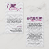 7 Tagherausforderungs-Beispielkarten-Visitenkarten Visitenkarte (Vorne/Hinten)