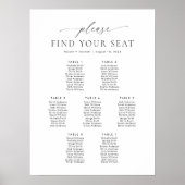 7 Tische Bitte sehen Sie sich Ihre Sitzkarte an. Poster (Vorne)