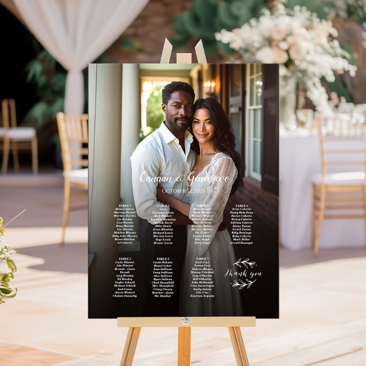 7 Tische elegant Foto Hochzeitskarte Poster