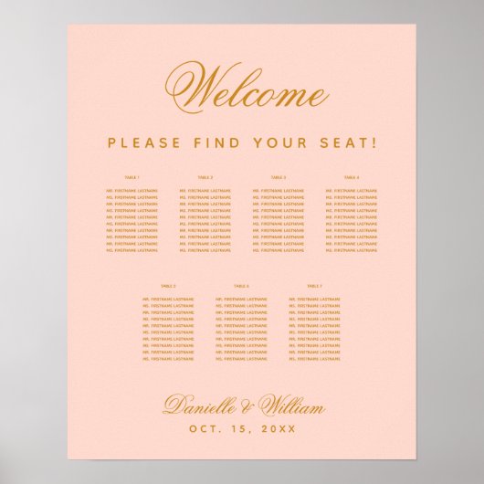 7 Tische rot Rosa einfache Hochzeitsstiftung Poster (Vorne)