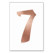 7 Tischnummern Weißes Metallisches Rosengold (Rückseite)