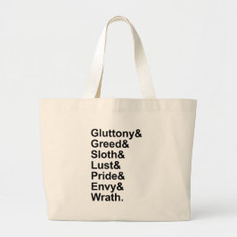 7 Tote Sins - Stolz Gluttony Lust Wrath Envy Jumbo Stoffbeutel
