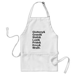 7 Tote Sins - Stolz Gluttony Lust Wrath Envy Schürze