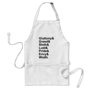 7 Tote Sins - Stolz Gluttony Lust Wrath Envy Schürze