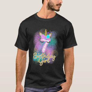 7. Unicorn Geburtstagsmädchen im Shirt von sieben 