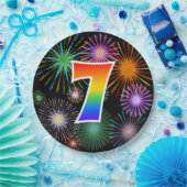 7. Veranstaltung - Spaß, farbenfroh, kühl, Regenbo Pappteller (Party)