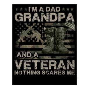 7 Veteran Vater Tag Shirt Ich bin ein Dad Großvate Poster