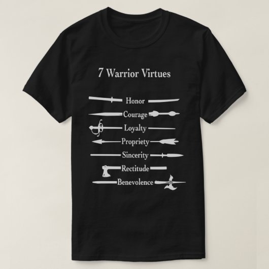 7 Warrior Virtues Classic TShirt (Design vorne)