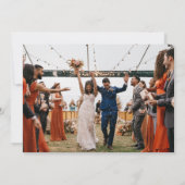 7 Wedding Fotos Retro Script Vielen Dank Dankeskarte (Rückseite)