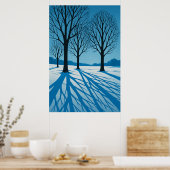 7. Winter, Blaue Schatten, saisonale Print Poster (Küche)