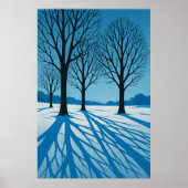 7. Winter, Blaue Schatten, saisonale Print Poster (Vorne)