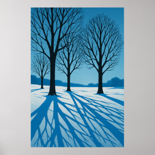 7. Winter, Blaue Schatten, saisonale Print Poster