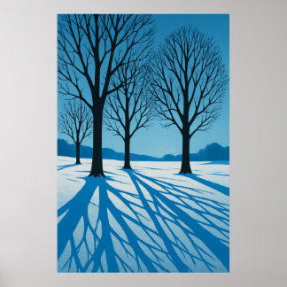 7. Winter, Blaue Schatten, saisonale Print Poster