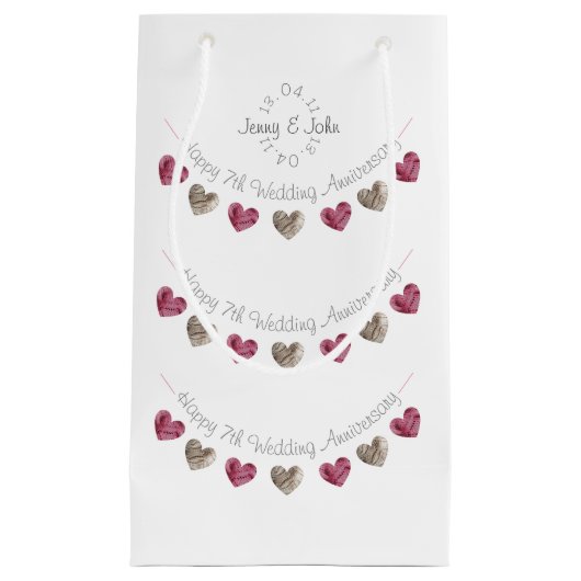 7. Wolle Herz Hochzeit Jubiläum kleine Geschenktas Kleine Geschenktüte (Vorderseite)