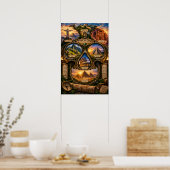 7 Wonders Skull-Kunstprint | Geisteszustand Poster (Küche)