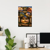 7 Wonders Skull-Kunstprint | Geisteszustand Poster (Heimbüro)