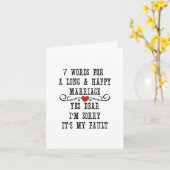 7 Worte für eine lange und glückliche Ehe Karte (Gelbe Blume)