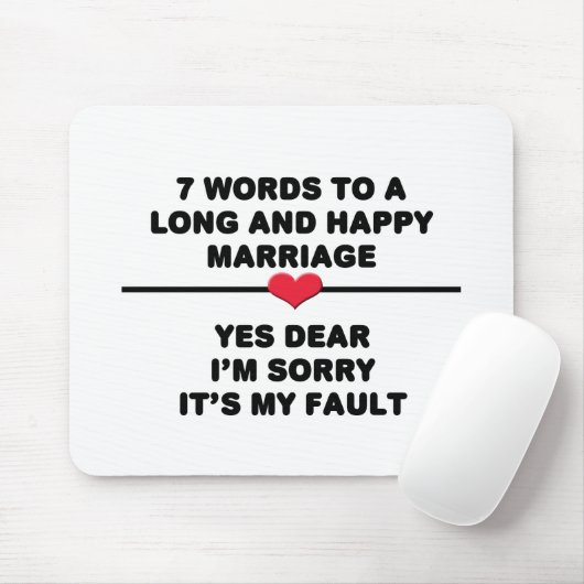 7 Worte für eine lange und glückliche Ehe Mousepad (Mit Mouse)